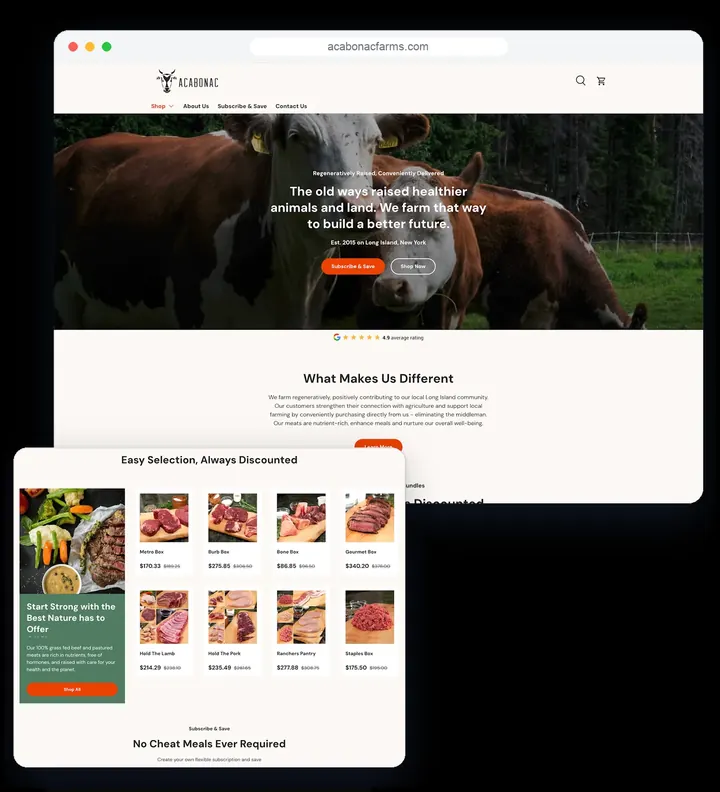 Acabonac Farms website by TechGenix IT