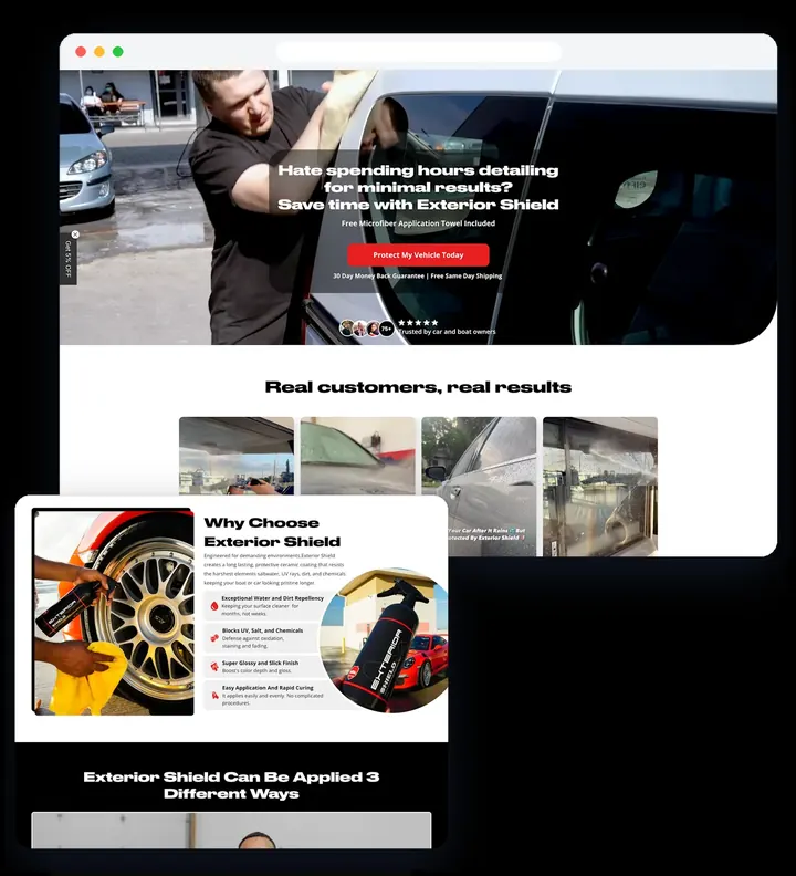 Exterior Shield website by TechGenix IT