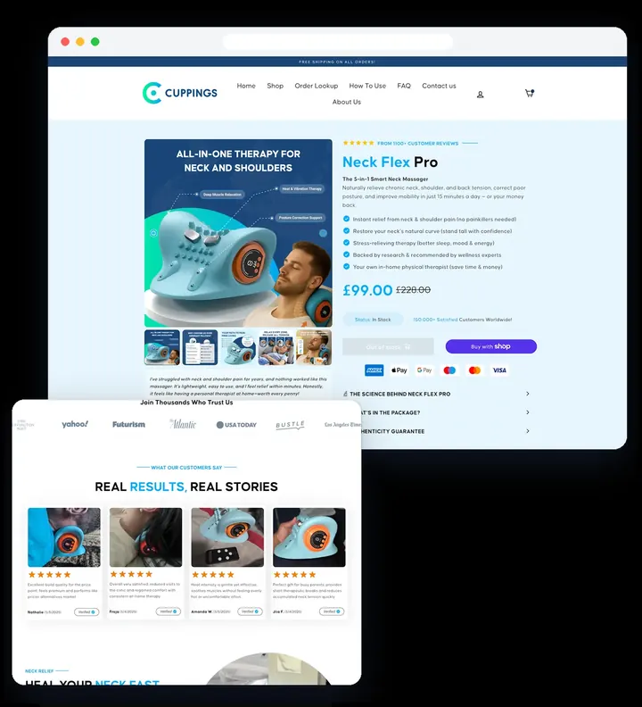 Neck Flex Pro website by TechGenix IT