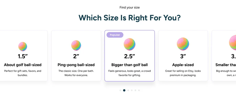 Which size is right for you size finder carousel